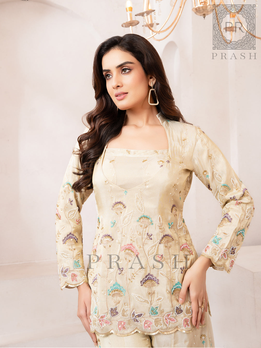 Raw Silk Indo Western Palazzo Set