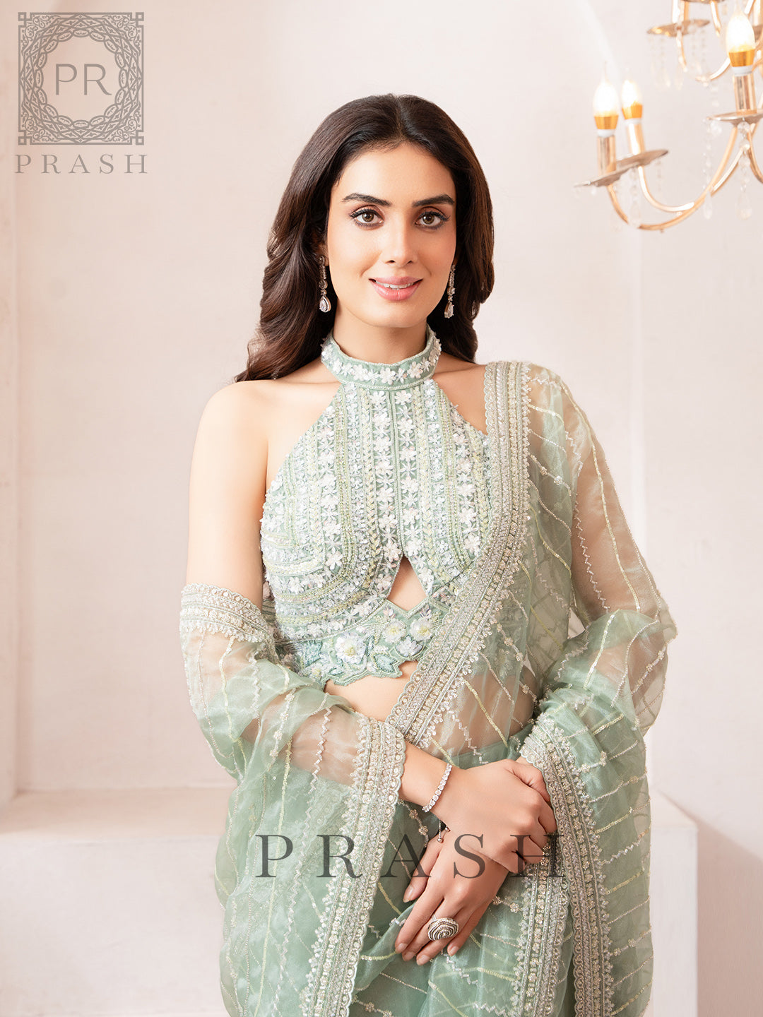 Mint Green Readymade Saree