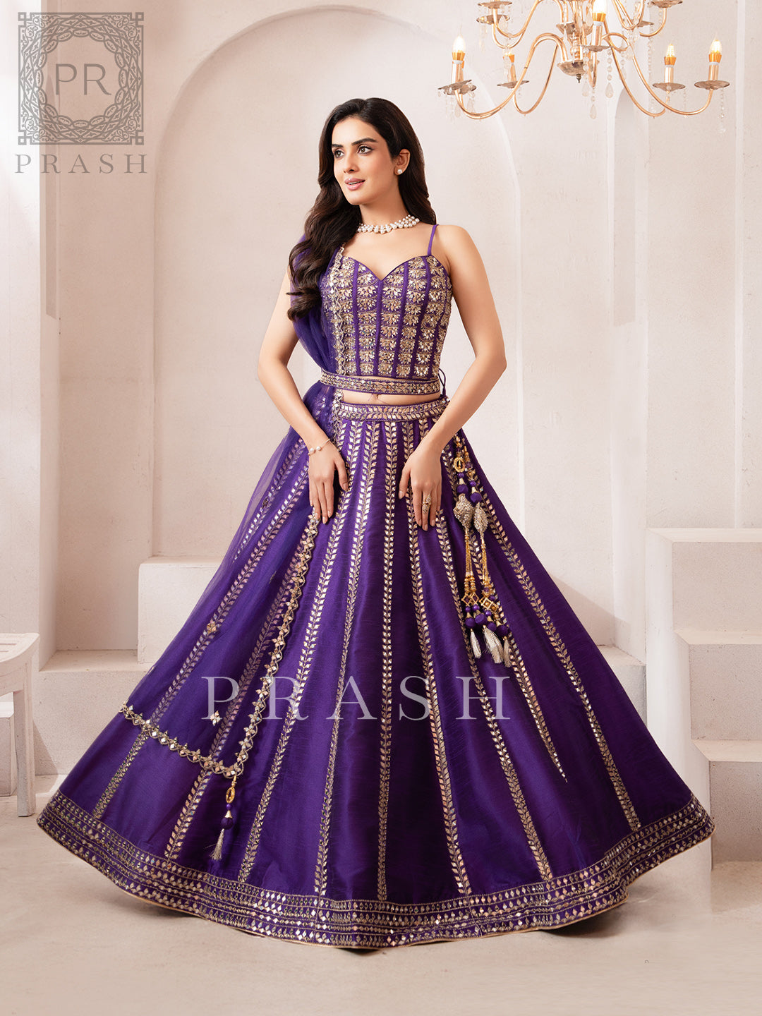 Purple Raw Silk Lehenga Choli Wedding & Festive Wear