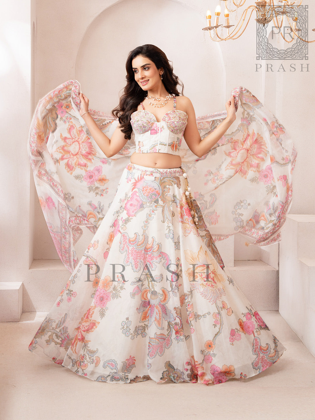 Modern Ethnic Off White Lehenga